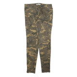CLOCKHOUSE Mens Cotton Blend Slim Camouflage Trousers W32 L30 Cargo Pocket Zip