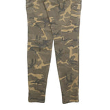 CLOCKHOUSE Mens Cotton Blend Slim Camouflage Trousers W32 L30 Cargo Pocket Zip