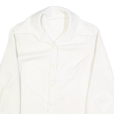 Womens White Button Jacket S Polyester Blend Plain Classic Stylish Lightweight