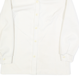 Womens White Button Jacket S Polyester Blend Plain Classic Stylish Lightweight