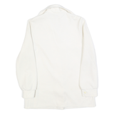 Womens White Button Jacket S Polyester Blend Plain Classic Stylish Lightweight