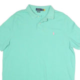POLO RALPH LAUREN Mens Mint Green Pink Logo Short Sleeve Polo Shirt XL Classic