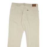 LEE Mens Regular Fit Beige Cotton Blend Trousers W36 L29 Classic Zip Closure