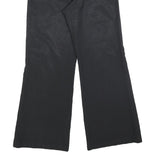 Womens Black Relaxed Wide-Leg Trousers W30 L32 Zip Closure Casual Wear