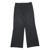 Womens Black Relaxed Wide-Leg Trousers W30 L32 Zip Closure Casual Wear