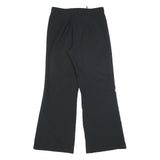 Womens Black Relaxed Wide-Leg Trousers W30 L32 Zip Closure Casual Wear