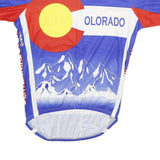 CANARI Mens Blue & Red Colorado Cycling Jersey M Short Sleeve Round Neck