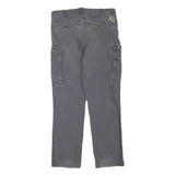 CARHARTT Mens Cotton Blend Grey Casual Regular Fit Cargo Trousers W34 L29