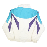 STEEP SLOPES Mens White & Purple & Blue Zip Jacket M Polyester Blend Colourblock
