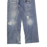 Womens Blue Regular Fit Straight Denim Rinse W32 L27 Button Cotton Blend Jeans