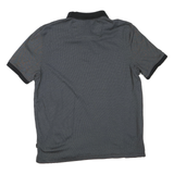 CALVIN KLEIN Mens Black & Grey Short Sleeve Polo Shirt L Cotton Blend Casual