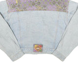 JO ROACHE Womens Blue & Purple Denim Jacket M Cotton Blend Button Closure
