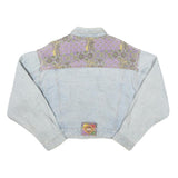 JO ROACHE Womens Blue & Purple Denim Jacket M Cotton Blend Button Closure