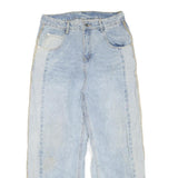 MODE SIMPLE Womens Jeans Light Blue Regular Straight Denim W32 L28 Cotton Blend