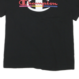 CHAMPION Womens Black Graphic T-Shirt S Short Sleeve Crew Neck Cotton Casual