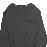NAUTICA Mens Grey Plain Cotton V-Neck Basic Knit Jumper XL Classic Style