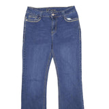 D'VINE Womens Blue Regular Straight Denim Light W28 L30 Embroidered Back Pockets