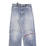 M DIA Womens Regular Blue Denim Rinse Jeans W28 L32 Embroidered Logo Cotton