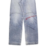 M DIA Womens Regular Blue Denim Rinse Jeans W28 L32 Embroidered Logo Cotton