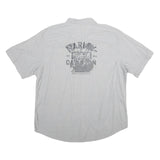 HARLEY DAVIDSON Mens Grey Cotton 2XL Short Sleeve Shirt Motorcycle Logo Casual