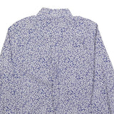 CARHARTT Womens Blue & White Floral Cotton Blend Shirt S Button Down Collar Long