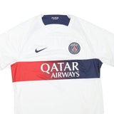 NIKE Mens White Paris Saint-Germain Mbappé Football Shirt L Short Sleeve Crew