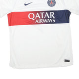 NIKE Mens White Paris Saint-Germain Mbappé Football Shirt L Short Sleeve Crew