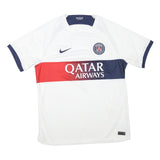 NIKE Mens White Paris Saint-Germain Mbappé Football Shirt L Short Sleeve Crew