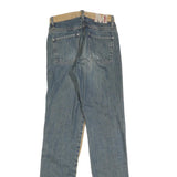 MOGUL Womens Jeans Beige & Blue Regular Straight Denim Cotton Blend W26 L32