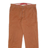 ALBERTO Mens Cotton Blend Brown Regular Fit Trousers W37 L32 Casual Zip Closure
