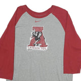 NIKE Mens Grey & Crimson Crimson Tide Raglan T-Shirt L Long Sleeve Crew Neck