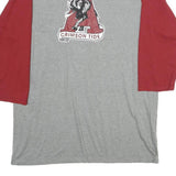NIKE Mens Grey & Crimson Crimson Tide Raglan T-Shirt L Long Sleeve Crew Neck