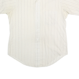 VAN HEUSEN Mens Cream Striped Short Sleeve Shirt L Classic Button Down Casual