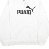 PUMA Womens White Hoodie XL Cotton Blend Pullover Casual Sportswear