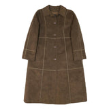 SMARTI Womens Brown Button Jacket L Polyester Blend Plain Stylish Detail