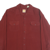 TIMBERLAND Mens Maroon Cotton Shirt 2XL Long Sleeve Button Front Casual