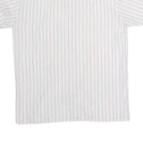 DONALLEY Mens White & Red Stripe Shirt S Cotton Blend Short Sleeve Casual