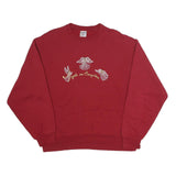 JERZEES Mens Red Angels Embroidered Crew Neck L Cotton Blend Sweatshirt