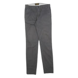 RIFLE Womens Cotton Blend Grey Slim Straight Trousers W30 L32 Stylish