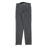 Black Slim Mens Jeans Cotton Blend Denim W32 L34 Stitch Detail Zip Closure