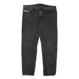 DIESEL Mens Jeans Black Regular Straight Denim Medium W39 L31 Cotton Blend Zip