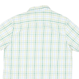 TIMBERLAND Mens White Green & Yellow Check Shirt Short Sleeve L Casual Summer