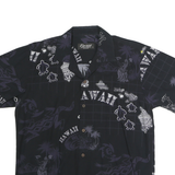 FAVANT Mens Black Hawaiian Rayon Shirt L Summer Casual Vacation