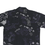 FAVANT Mens Black Hawaiian Rayon Shirt L Summer Casual Vacation