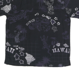 FAVANT Mens Black Hawaiian Rayon Shirt L Summer Casual Vacation