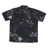 FAVANT Mens Black Hawaiian Rayon Shirt L Summer Casual Vacation