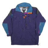 HELLY HANSEN Mens Blue & Purple Outdoor Jacket L Nylon Plain Hooded Zip