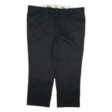 DICKIES Mens Cotton Blend Black Regular Fit Straight Leg Trousers W48 L29