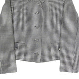 Womens Black & White Houndstooth Button Jacket S Polyester Blend Classic