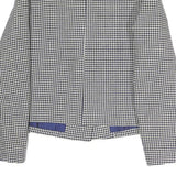 Womens Black & White Houndstooth Button Jacket S Polyester Blend Classic